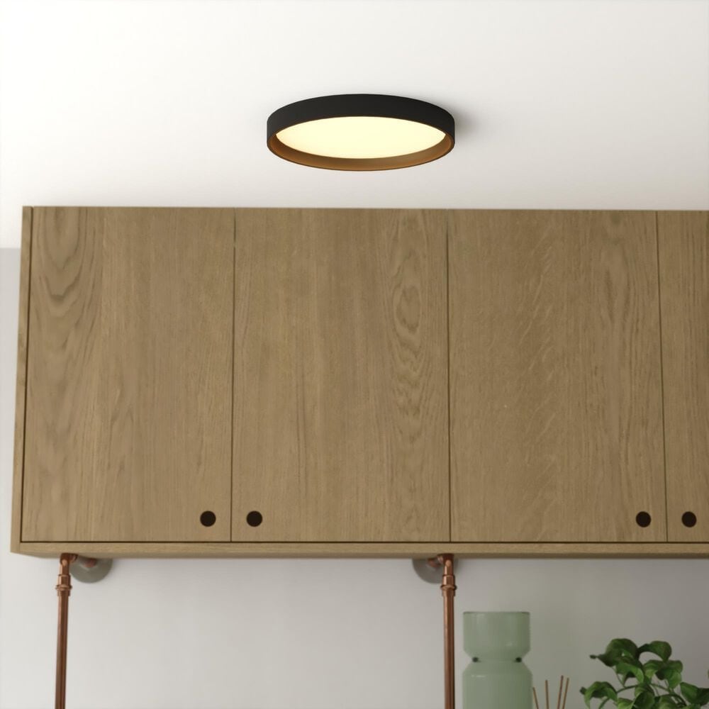 Vaxcel Darien 1-Light Flush Mount in Black and Gold, , large