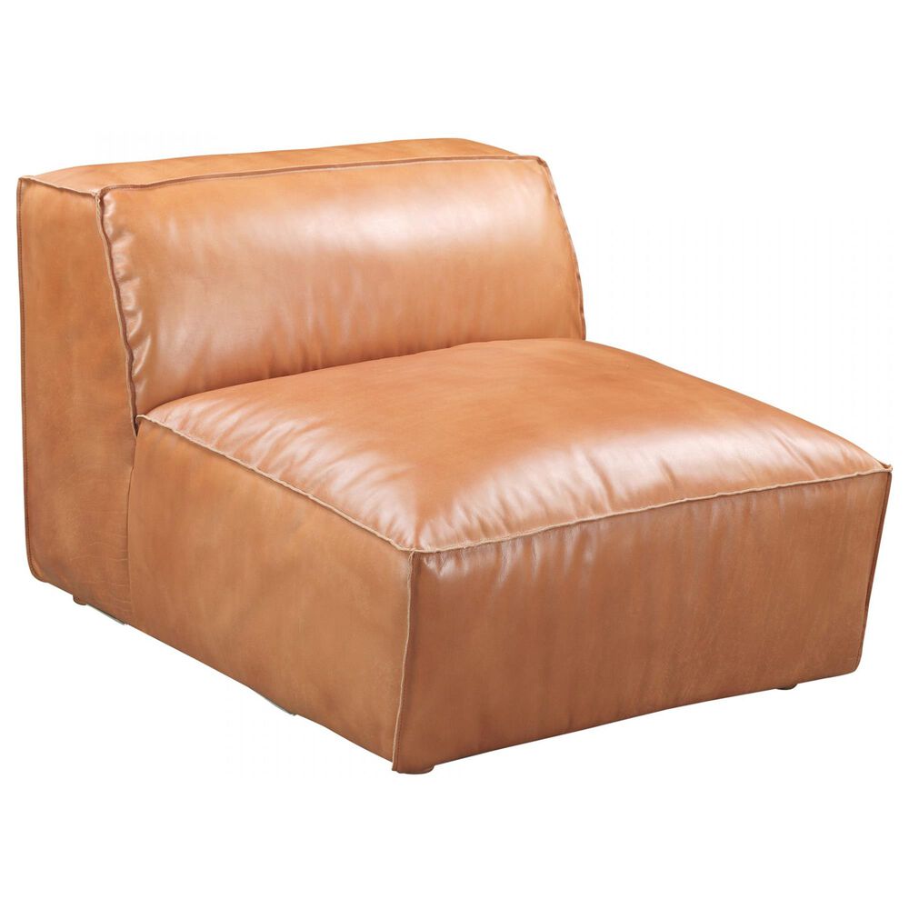 Moe"s Home Collection Luxe Leather Slipper Chair in Tan, , large