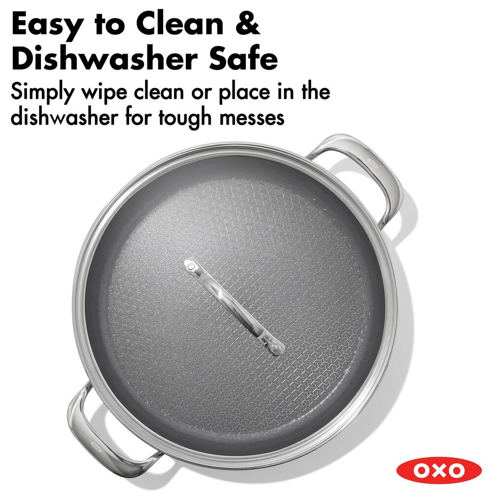 Green Pan Trident Hybrid Nonstick Everyday Pan with Lid in Stainless Steel, , large