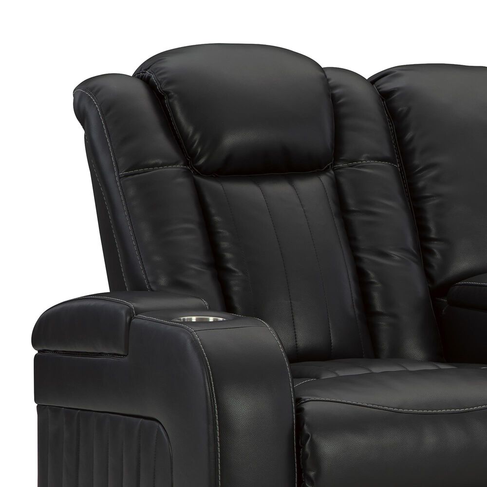 Ashley Caveman Den Power Reclining Loveseat with Console in Midnight, , large