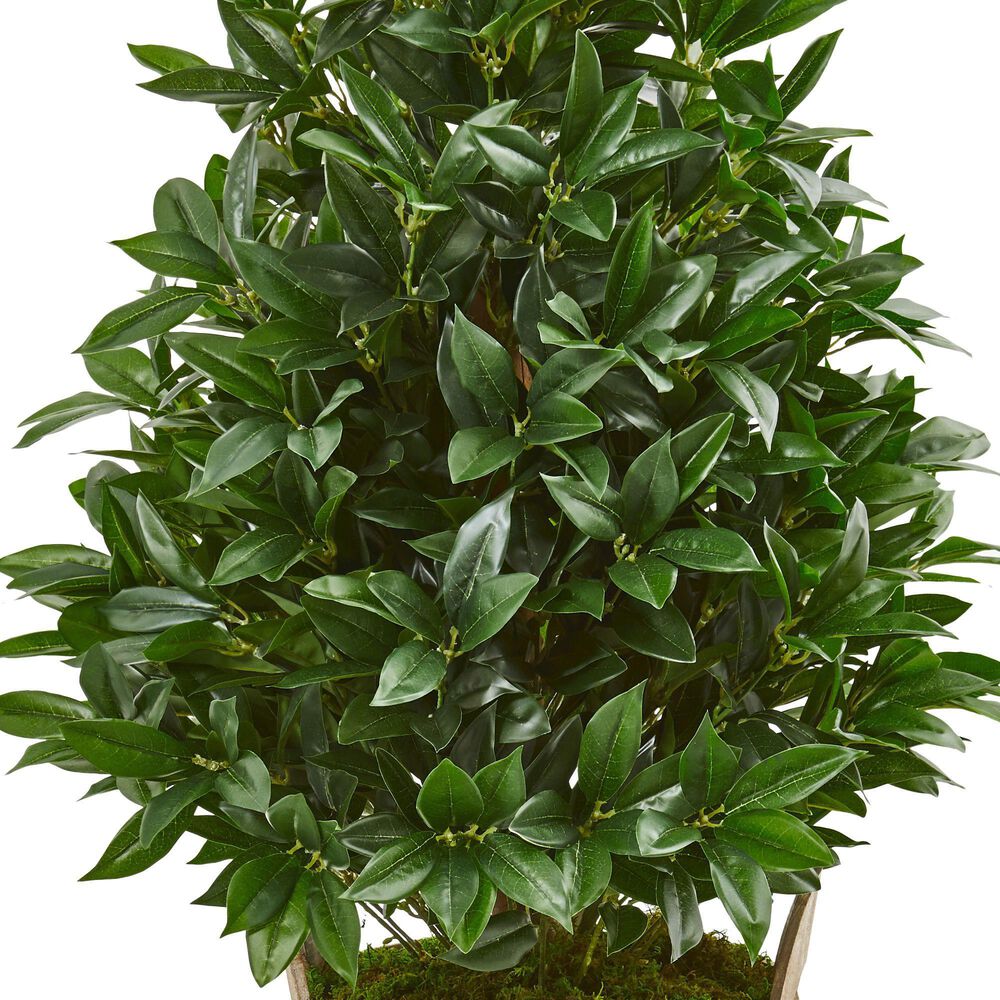 Nearly Natural Inc 39" Bay Leaf Topiary Tree with Farmhouse Planter in