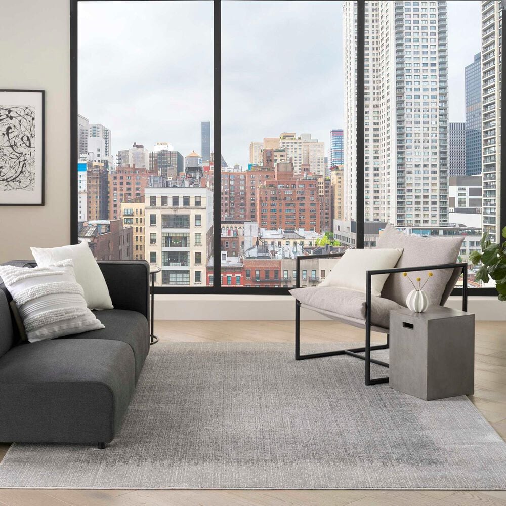 Nourison Grand Street Light Grey 9&#39; x 12&#39; Area Rug, , large