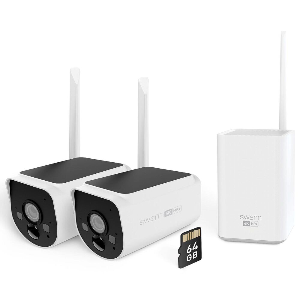Swann MaxRanger4K Solar 2 Camera Security System in White, , large