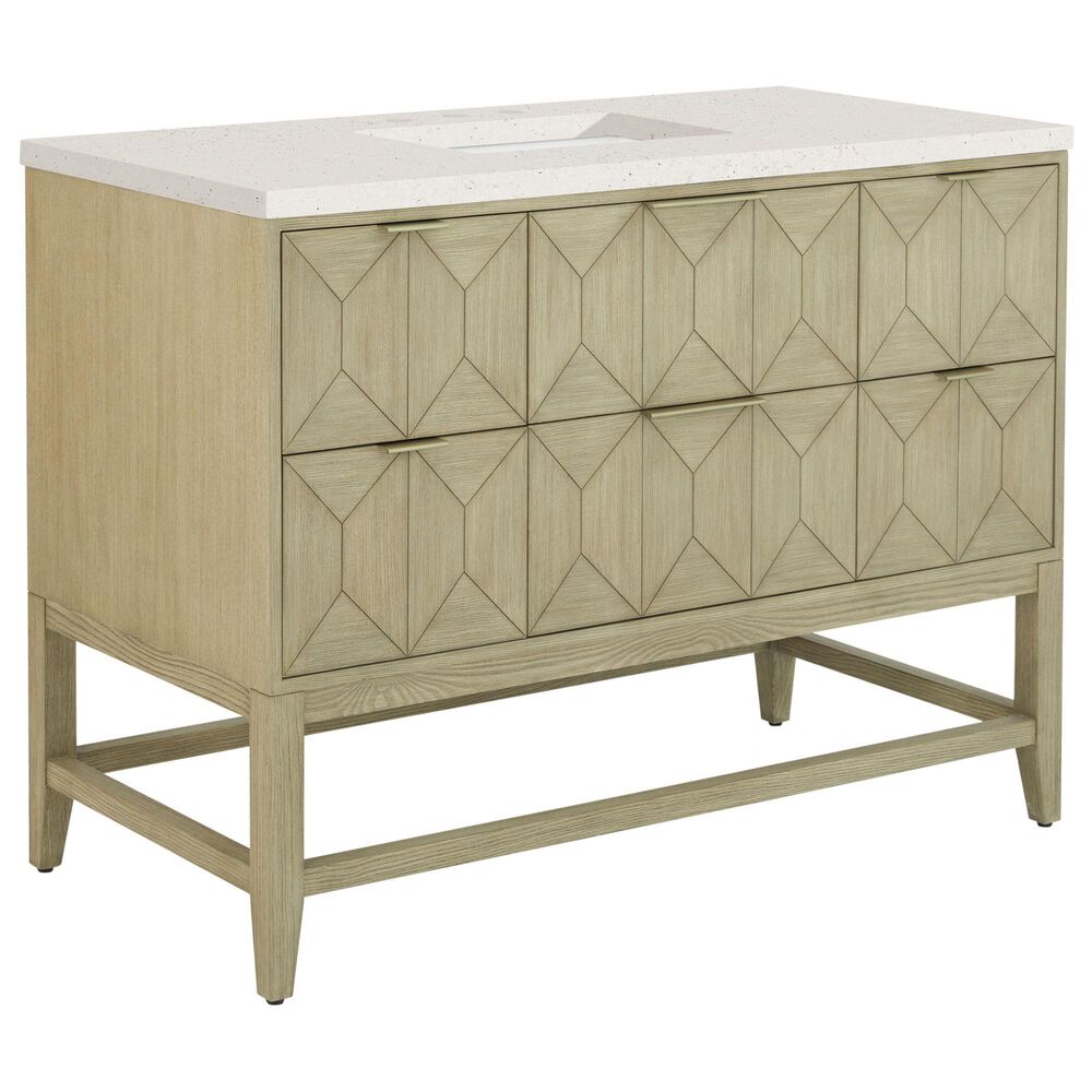 James Martin Vanities Emmeline 48" Single Vanity in Pebble Oak with 3 CM Lime Delight Quartz Top, , large