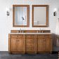James Martin Vanities Bristol 72" Double Bathroom Vanity in Saddle Brown with 3 cm Eternal Jasmine Pearl Silestone Top, Rectangular Sinks and FreePower Wireless Charger, , large