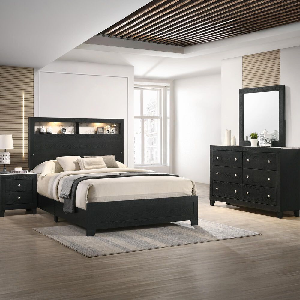 Crown Mark Cadence King Bed in Black and White, , large