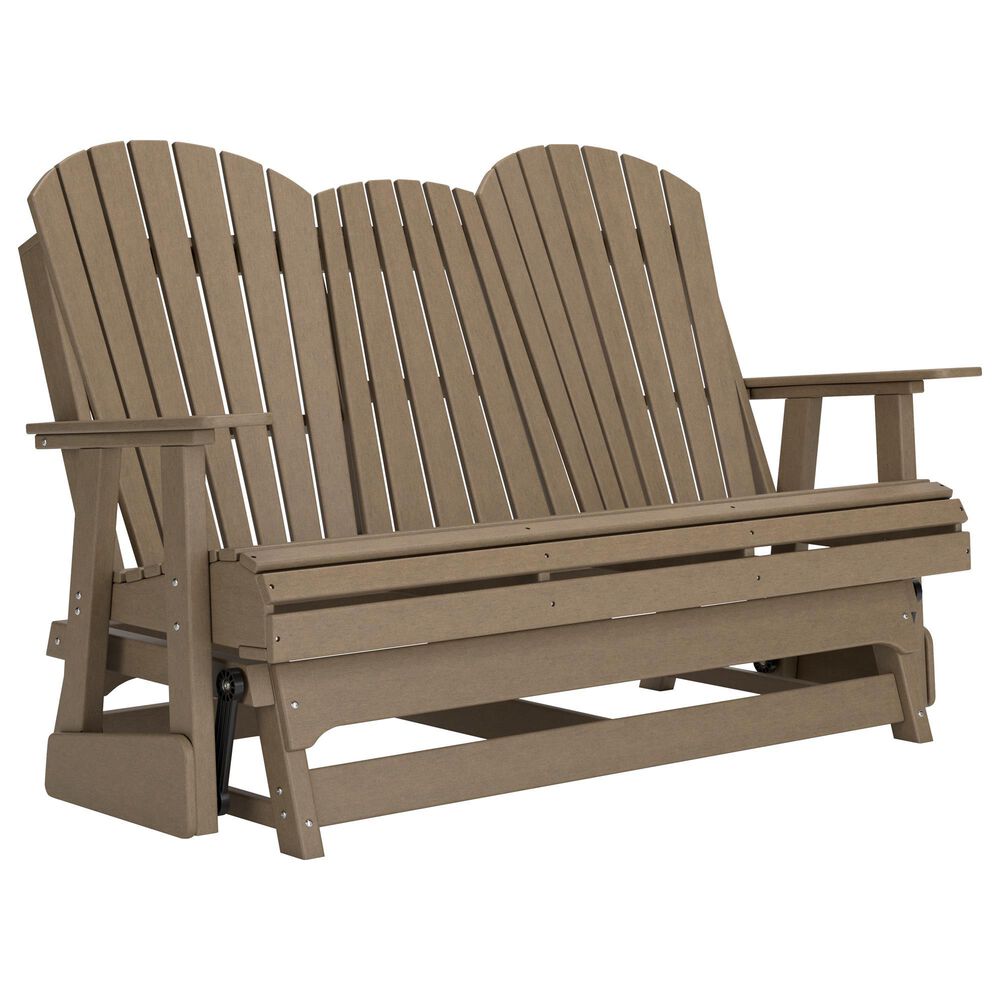 Ashley Hyland Wave Patio Glider Loveseat in Driftwood, , large