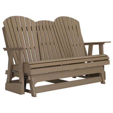 Ashley Hyland Wave Patio Glider Loveseat in Driftwood, , large