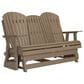 Ashley Hyland Wave Patio Glider Loveseat in Driftwood, , large