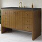 James Martin Hudson 48" Single Bathroom Vanity in Honey Oak with 3 cm Parisien Bleu Silestone Top, Rectangular Sink and FreePower Wireless Charger, , large