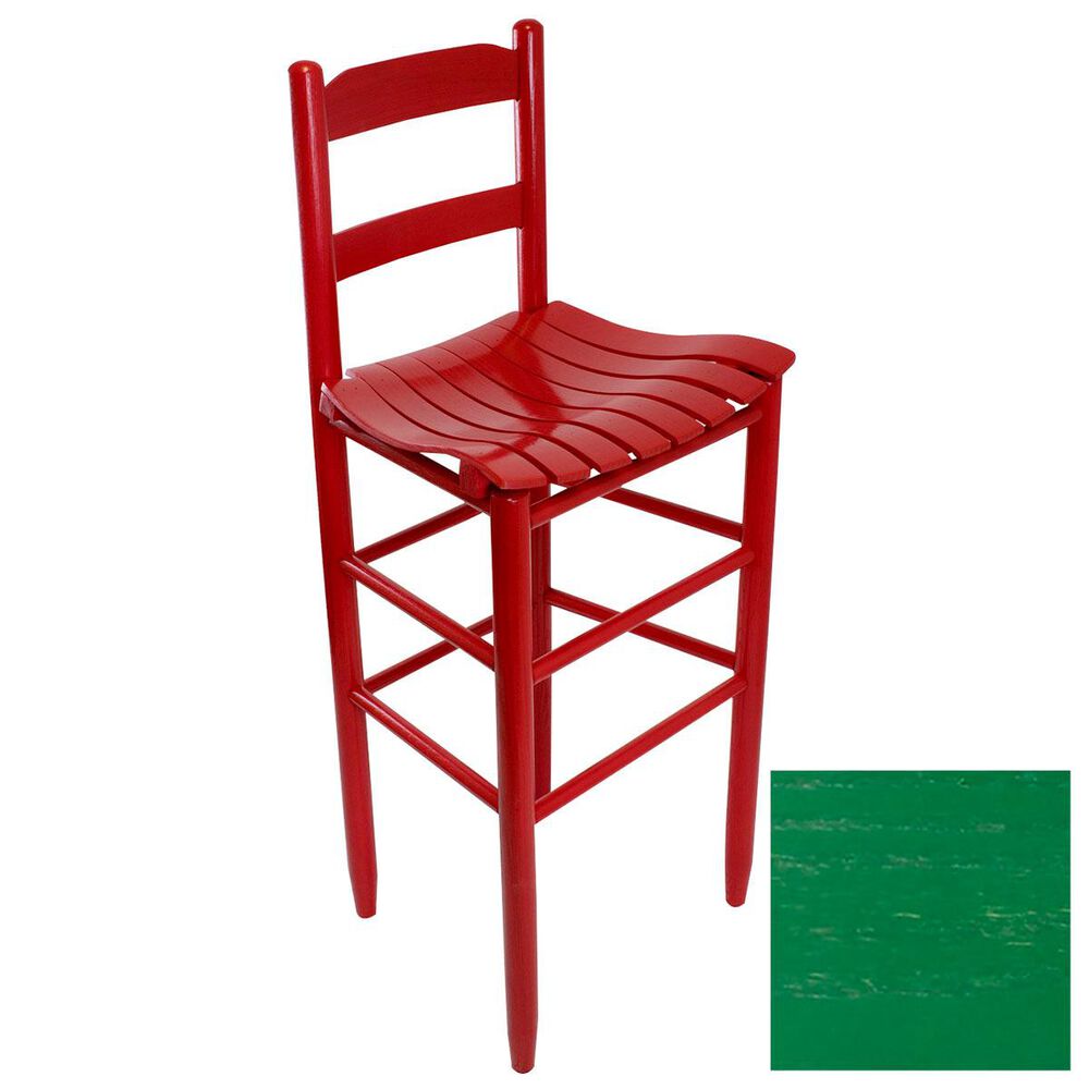 Lakeside Beach Mountain Ladderback Barstool in Woodleaf Green, , large