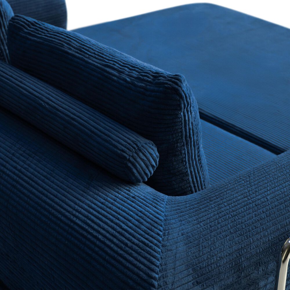 Furniture of America Ellis Stationary Modular Customizable Space-Saving Sofa in Blue, , large
