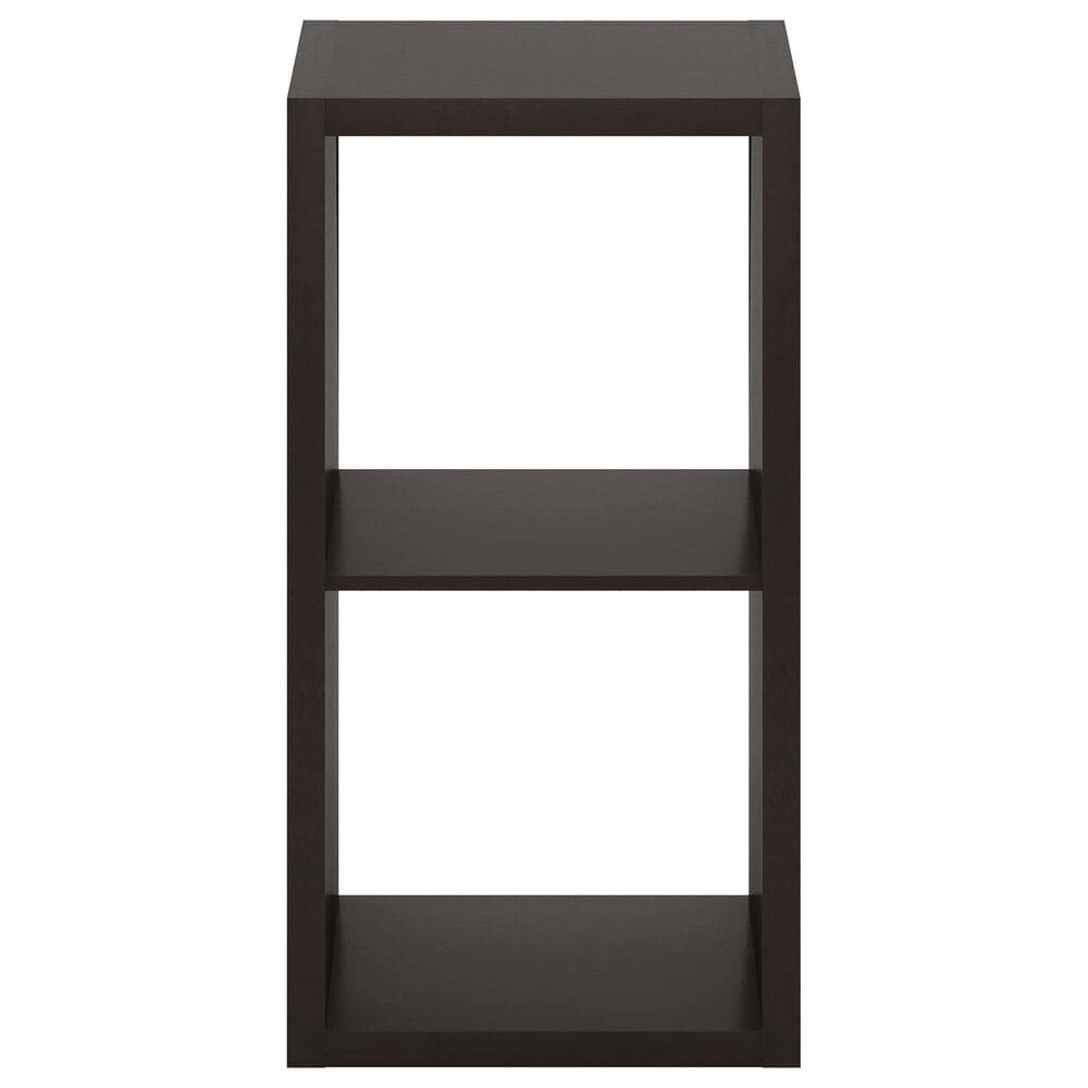 HOMLUX 2-Cube Reversible Open Back Bookshelf in Dark Oak, , large