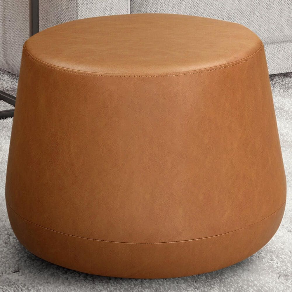 Lifestyle Solutions Grant Round Ottoman in Caramel, , large