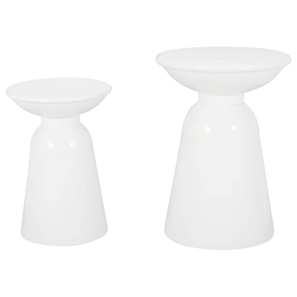 Hearth and Haven Serenita Patio Side Tables in White (Set of 2), , large