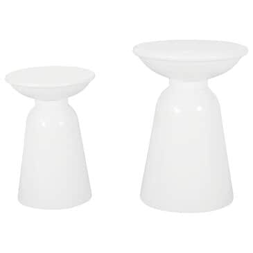 Hearth and Haven Serenita Patio Side Tables in White (Set of 2), , large