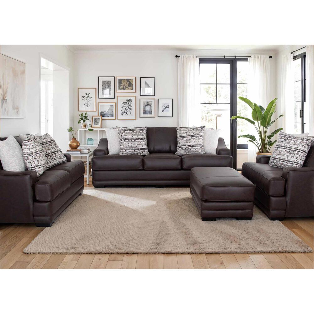 Moore Furniture Prescott Stationary Sofa in Duvall Coffee, , large