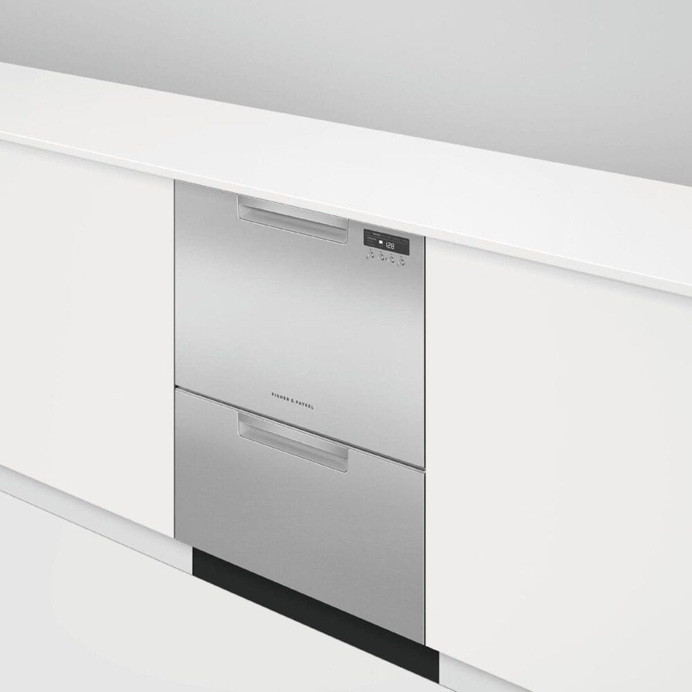 Fisher &amp; Paykel Built-In 24 Inch Full Console Double DishDrawer with Full Flex Racking In Stainless Steel, , large