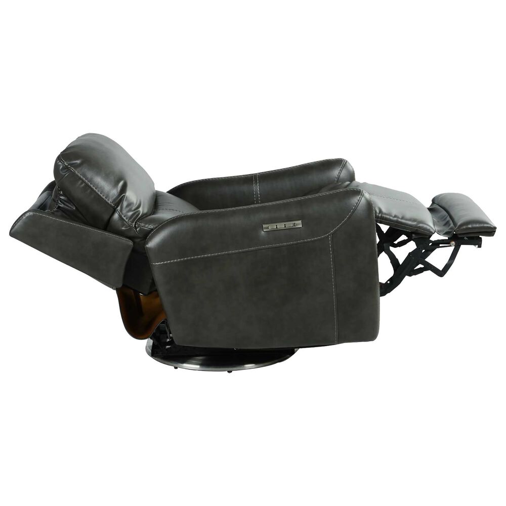 Steve Silver Athens Triple Power Swivel Recliner in Charcoal, , large