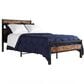 Hearth and Haven Twin Platform Bed with Metal Slats Support in Black and Brown, , large