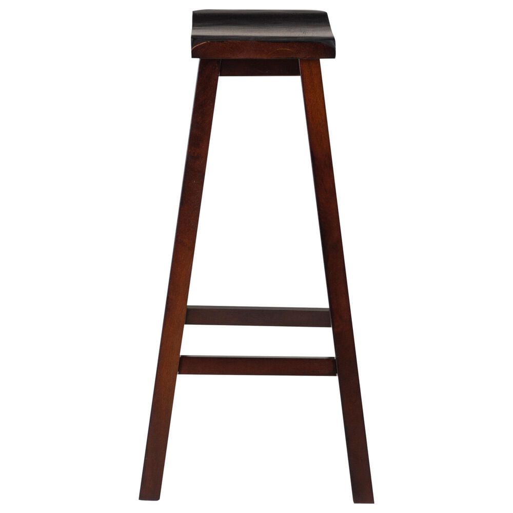 Linon Home Decor Saddle Bar Stool in Dark Brown, , large