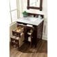 James Martin Vanities Brittany 30" Single Bathroom Vanity in Burnished Mahogany with 3 cm Carrara White Marble Top and Rectangle Sink, , large