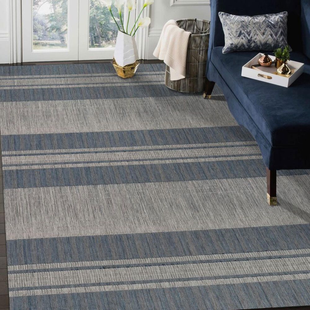 Amer Rugs Maryland 5&#39;3&quot; x 8&#39; Blue and Ivory Area Rug, , large