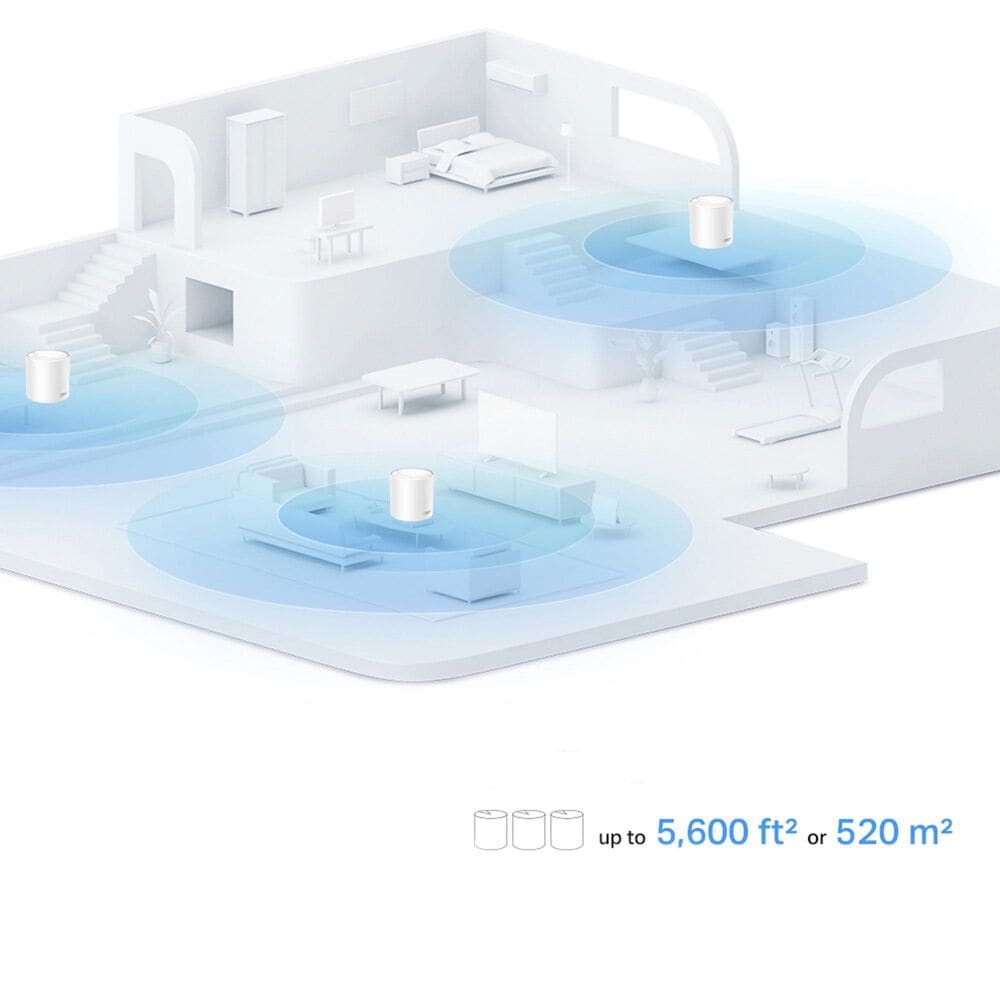TP Link Deco Wi-Fi 6 System Router in White &#40;Set of 3&#41;, , large