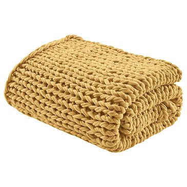 Hampton Park Chunky Double Knit 50" x 60" Throw in Yellow, , large