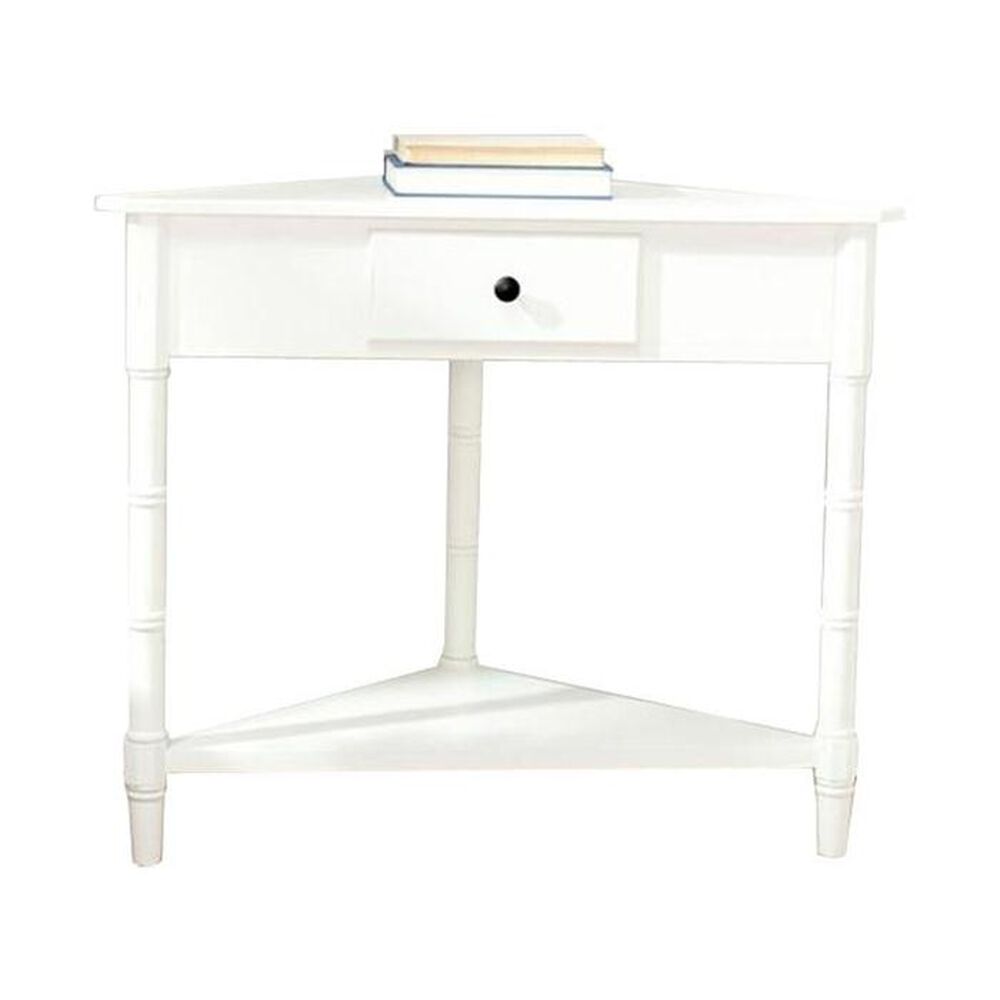 Safavieh Gomez Corner Table With Storage Drawer in Distressed Cream, , large