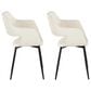 LumiSource Margarite Contemporary Dining/accent Chair in Black Metal and Cream Faux Leather by LumiSource - Set of 2, , large