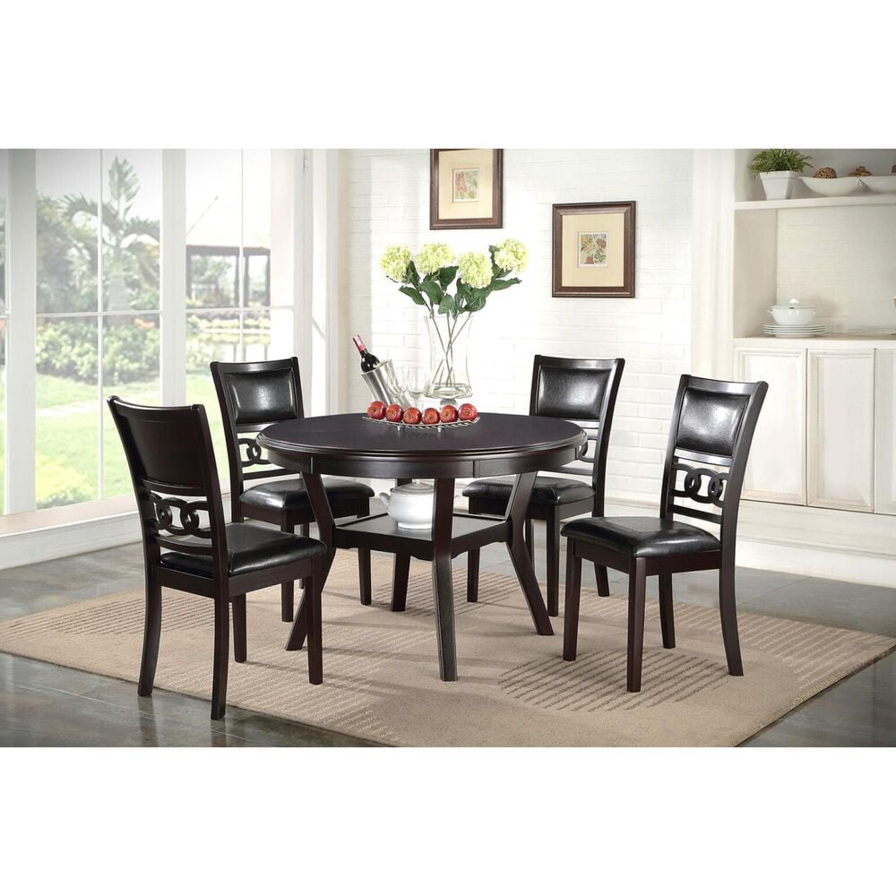 New Heritage Gia Dining Side Chair with Ebony Faux Leather Cushion, , large