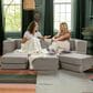 Jaxx Zipline 3-Piece Stationary Convertible Sleeper Sofa in Grey Velvet, , large