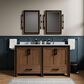 Lexora Home Ziva 60" Double Bathroom Vanity in Rustic Barnwood with 2 cm White Quartz Top and Rectangular Sinks, , large
