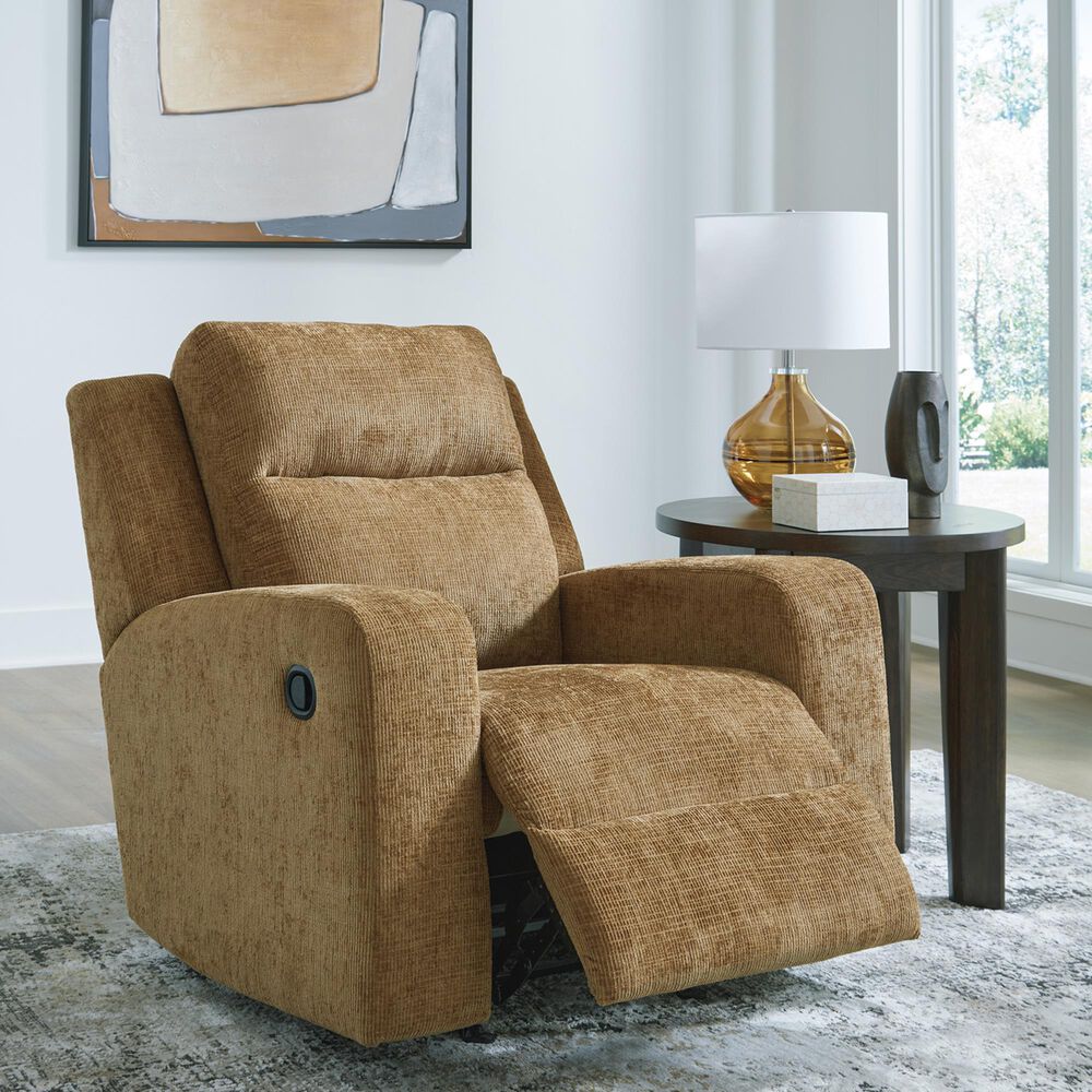 Ashley Kanlow Manual Rocker Recliner in Honey, , large