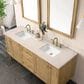 James Martin Vanities Laurent 72" Double Bathroom Vanity in Light Natural Oak with 3 cm Eternal Marfil Quartz Top and Rectangular Sinks, , large