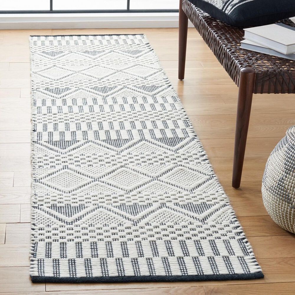 Safavieh Natura NAT853A 2&#39;3&quot; x 8&#39; Ivory and Black Runner, , large