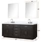 Lexora Home Abbey 84" Double Bathroom Vanity in Brown Oak with 2 cm White Quartz Top and Rectangular Sinks, , large