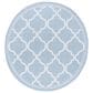 Safavieh Bermuda BMU810M 6"7" Round Light Blue and Ivory Indoor/Outdoor Area Performance Rug, , large