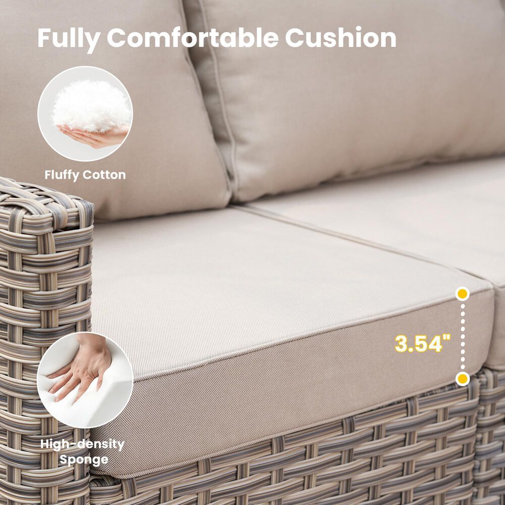 HOMLUX 11-Piece Outdoor Modular Sofa Conversation Set in Beige, , large