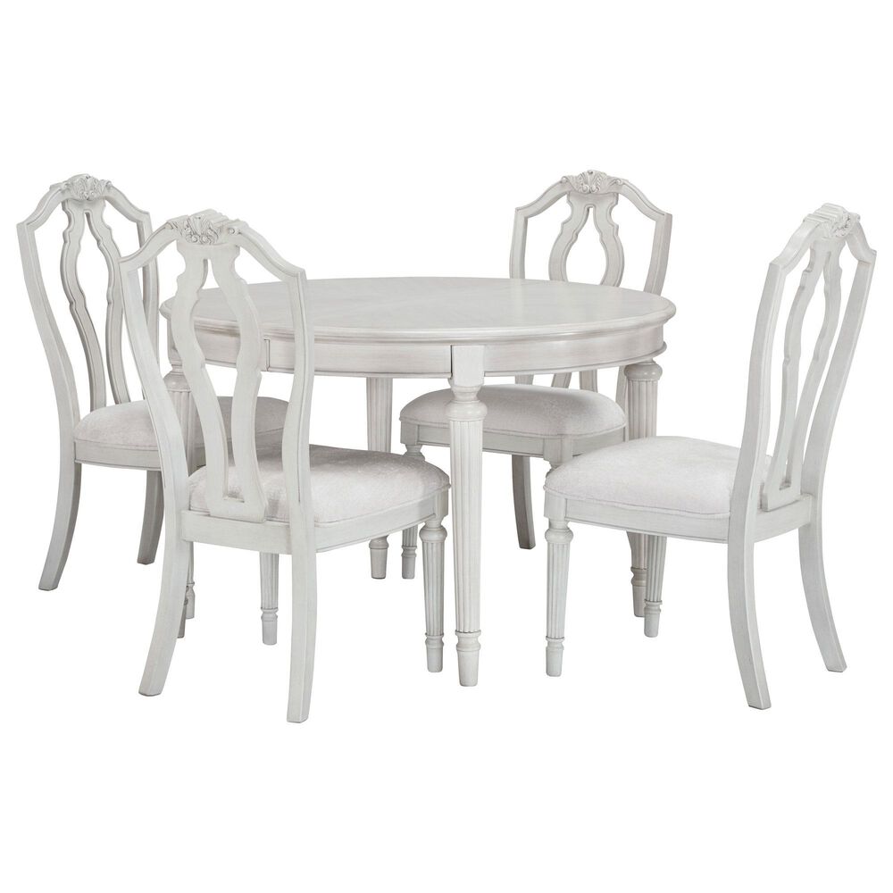 Ashley Montelaine 5-Piece Oval Dining Set in Antiqued White, , large