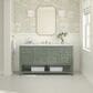 James Martin Vanities Breckenridge 60" Single Bathroom Vanity in Smokey Celadon with 3 cm Arctic Fall Solid Surface Top and Rectangular Sink, , large
