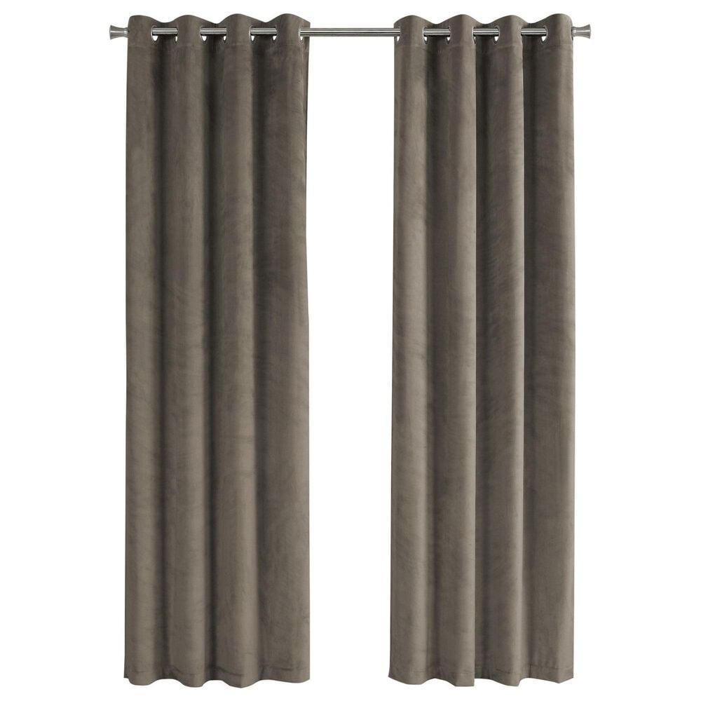 Monarch Specialties 52" x 95" Curtain Panel in Taupe (Set of 2), , large