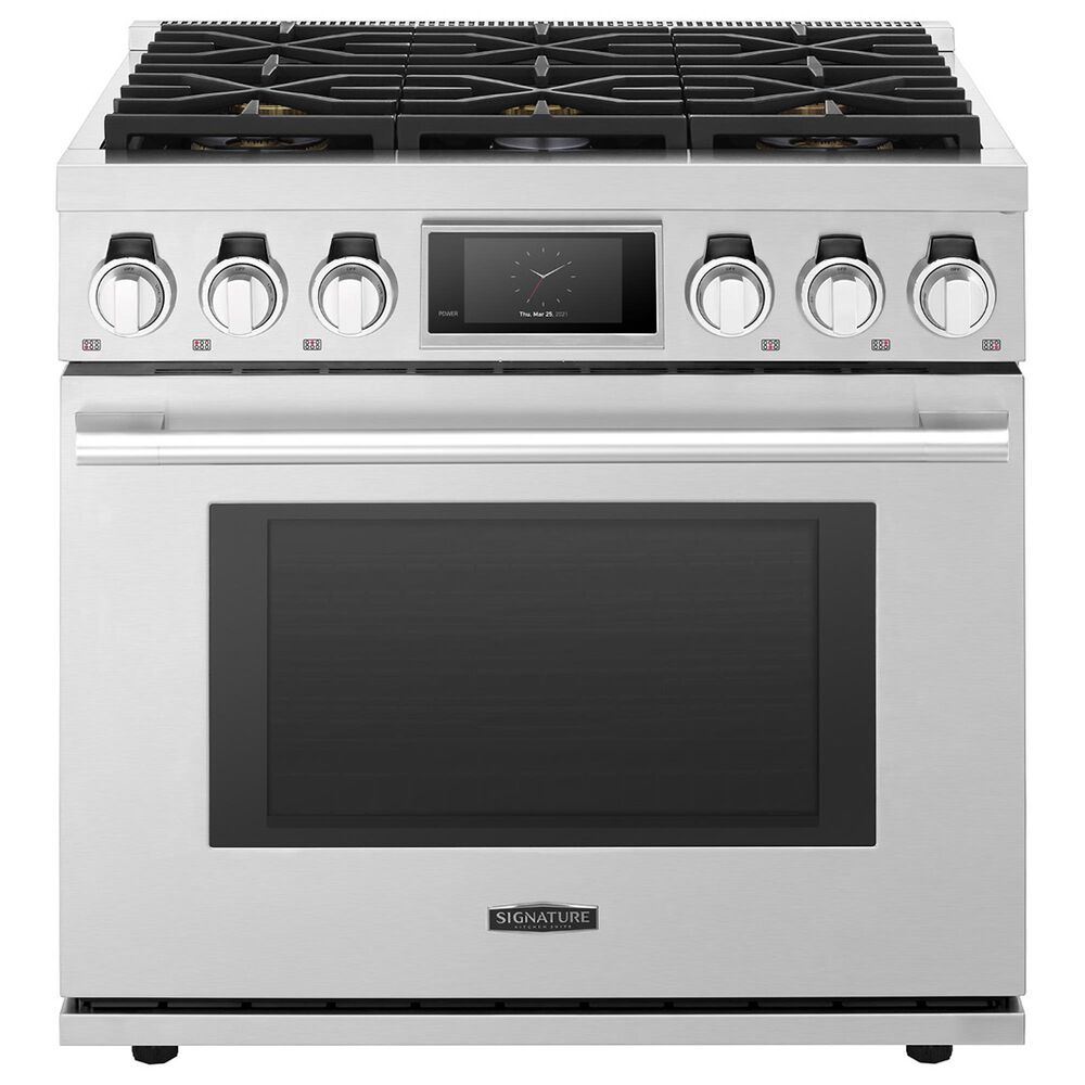 Signature Kitchen Suite 6.3 Cu. Ft. Professional Dual Fuel Range with Six Burners in Stainless Steel, , large