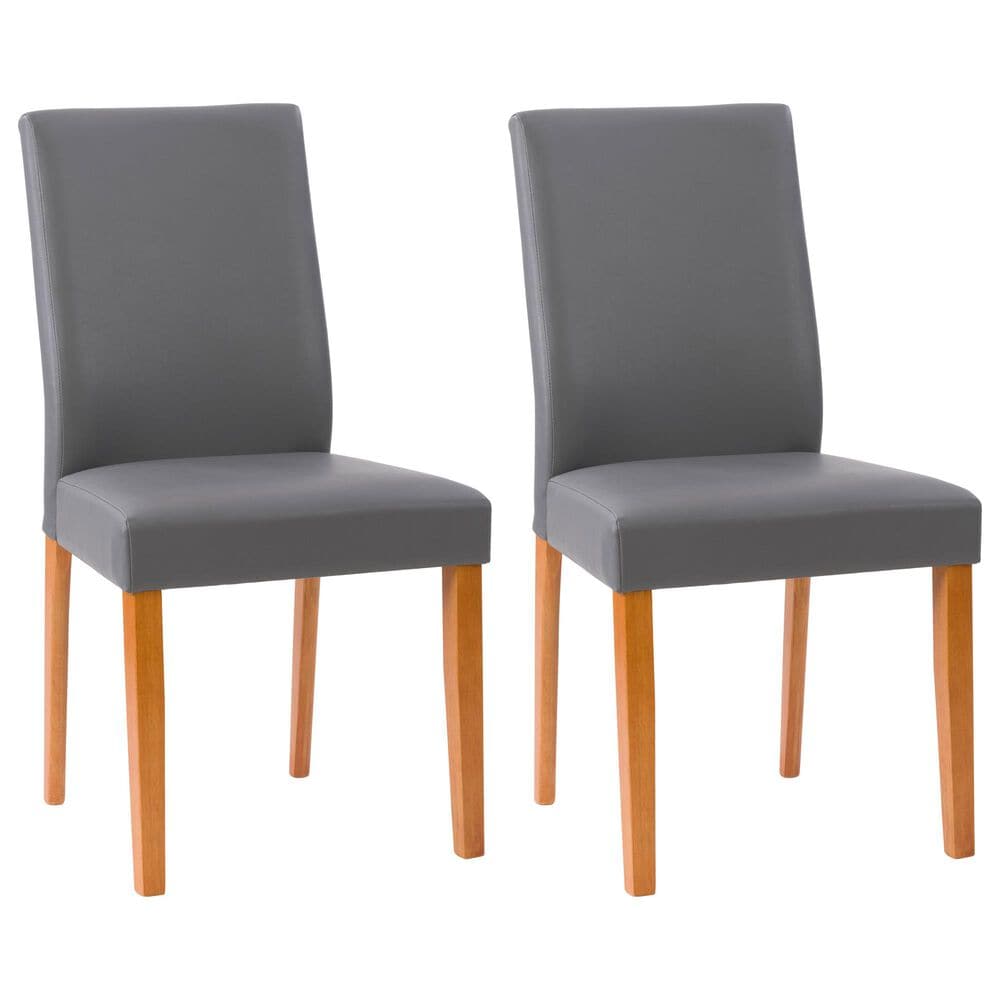 CorLiving Alpine Dining Chair in Cherry/Grey (Set of 2), , large
