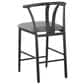Coaster Dolman Counter Stool in Black Finish and Gray Upholstery, , large