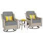 HOMLUX 3-Piece Outdoor Swivel Rocking Chair Set and Side Table in Dark Gray, , large