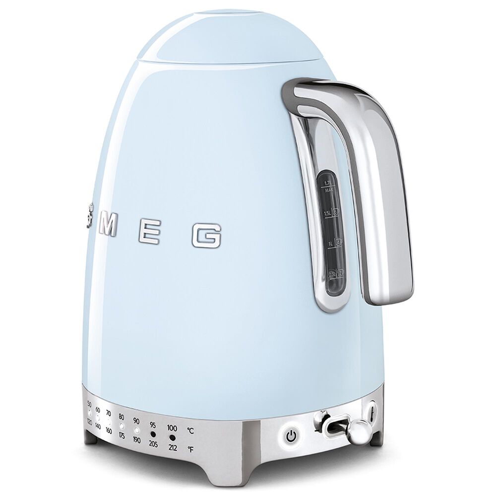Smeg 1.7L Stainless Steel Retro Style Electric Kettle in Pastel Blue, , large