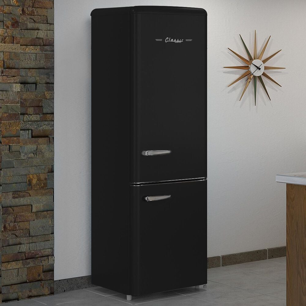 Unique Appliances Classic Retro 9 Cu. Ft. Bottom Freezer Regfrigerator In Midnight Black, , large