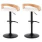 LumiSource Grotto Swivel Barstool with White Faux Leather Upholstery in Black and Zebra (Set of 2), , large